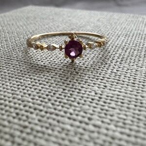 14k Gold Rhodolite Garnet Ring